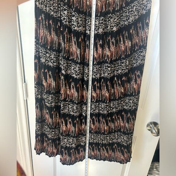 Vintage Midi Skirt- Stretch waist- safari giraffe, black tan,  Sz L stonebridge - Picture 6 of 8